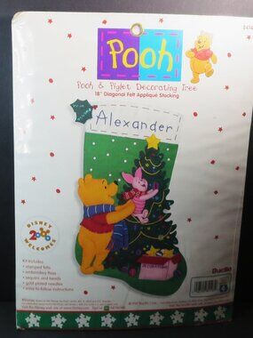 Vintage Bucilla Felt Applique Stocking 1999 Winnie The Pooh Sealed Kit